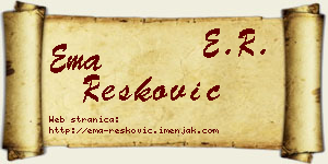 Ema Resković vizit kartica